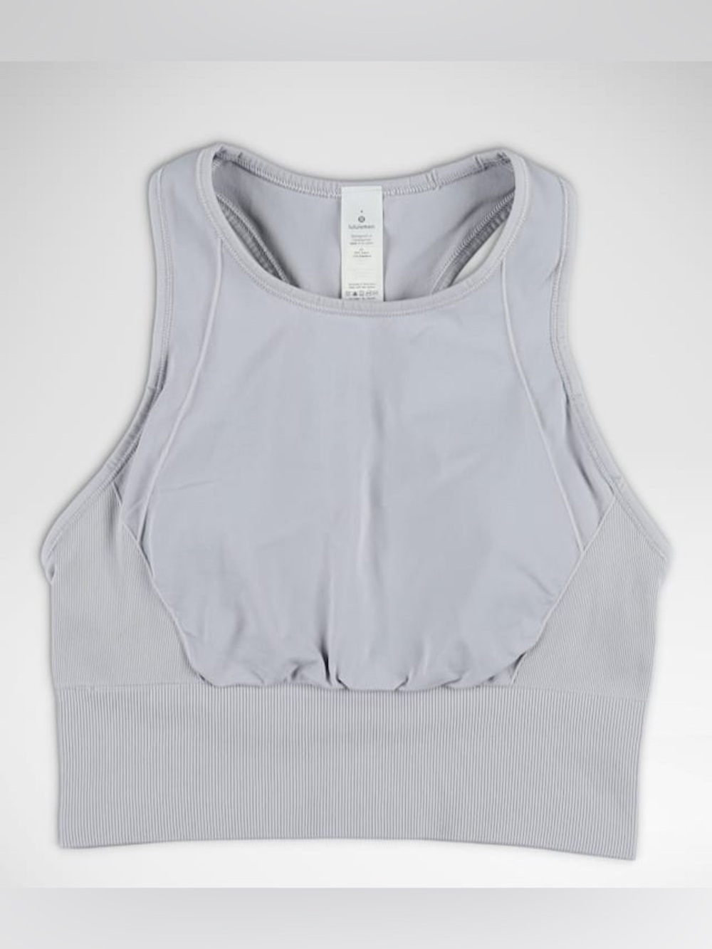 LULULEMON Ebb to Train Longline Sports Bra Light Gray Mauve